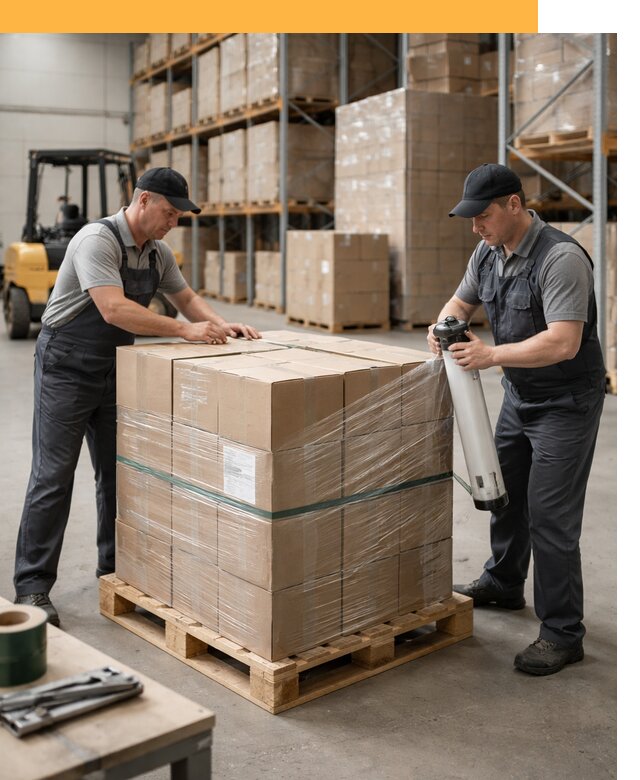 Упаковка и паллетирование грузов от 3703 руб: защита и крепление